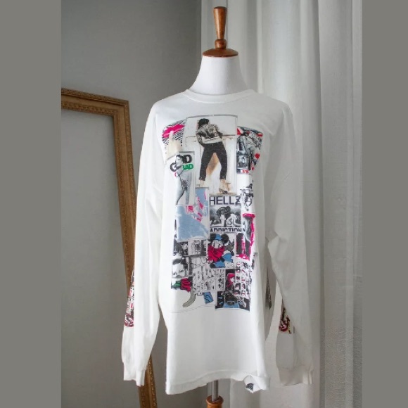 Women’s NEW HLZ BLZ Long Sleeve White Graphic Crewneck Shirt Dress XL - NWT - Picture 1 of 8